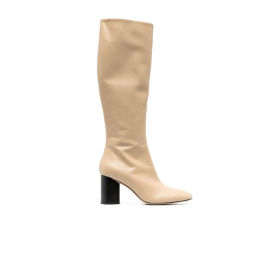 Shop Aeyde Neutral Ariana 75 Leather Boots In Neutrals