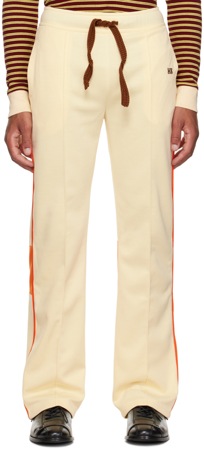 Shop Wales Bonner Yellow Percussion Track Pants In Pale Yellow