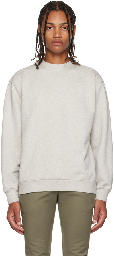 Shop Another Aspect Gray Rib Sweatshirt In Light Grey Melange