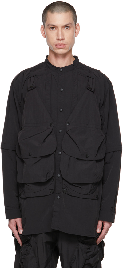 Shop Archival Reinvent Black 'vest Shirt' 1.0 Jacket