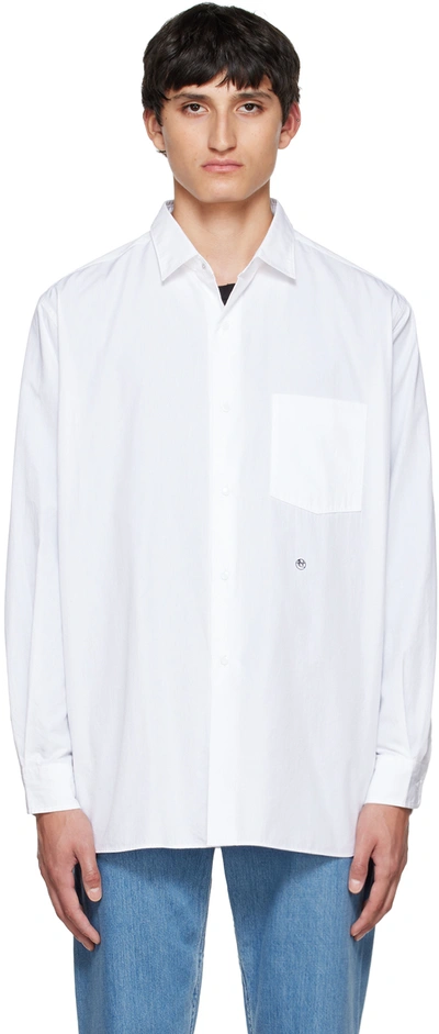 White Regular Collar Wind Shirt