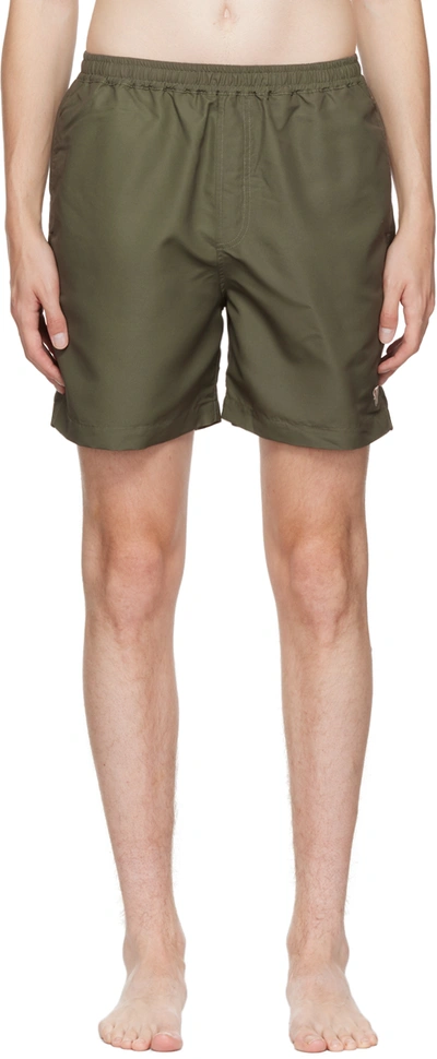 Nanushka Men's Kenan Elasticized Waistband Shorts In Khaki