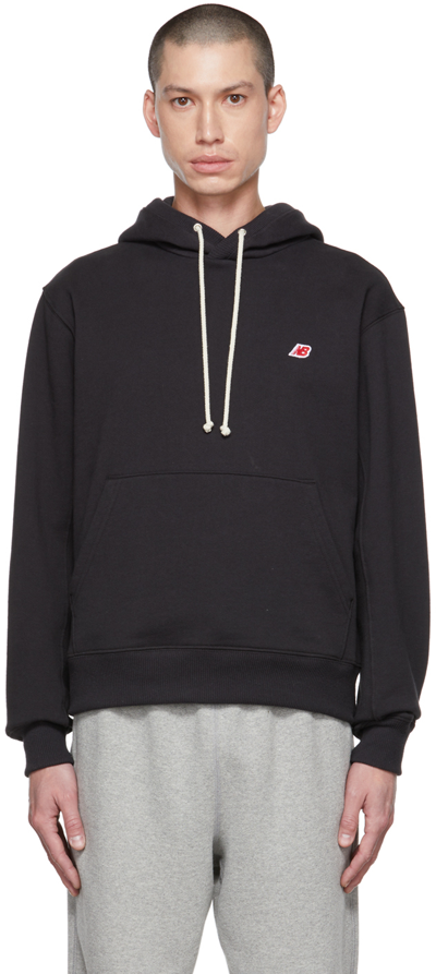 Shop New Balance Black Made In Usa Core Hoodie In Bk Black
