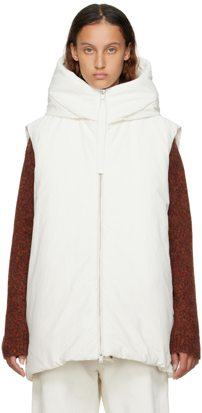 Shop Jil Sander Off-white Polyester Down Vest In 102 Natural