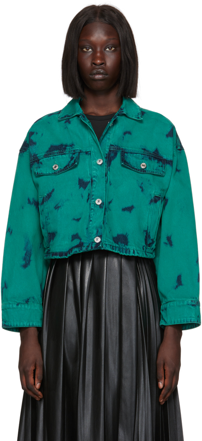 Shop Msgm Ssense Exclusive Blue Denim Jacket In 83 Peacock Blue