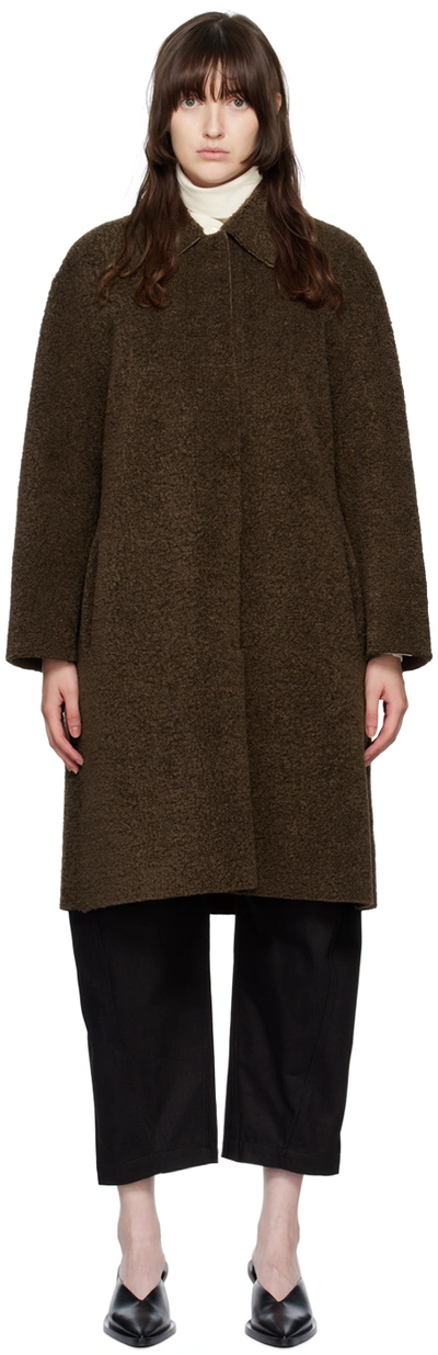 Shop Nothing Written Ssense Exclusive Reversible Brown Oversized Coat In Chocolate Brown