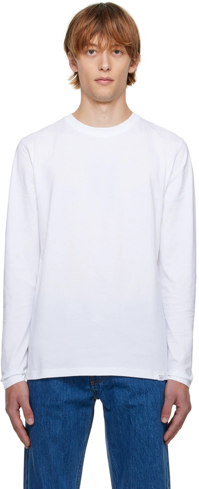 Shop Norse Projects White Niels Standard Long Sleeve T-shirt