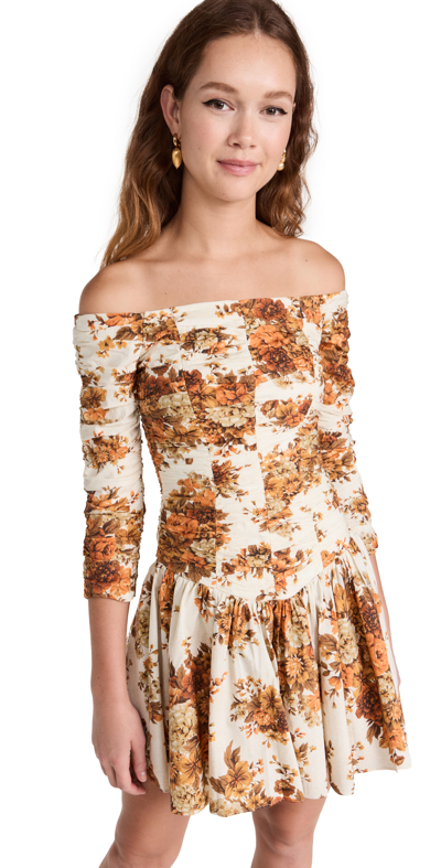Shop Alemais Derby Mini Dress In Cream/rust