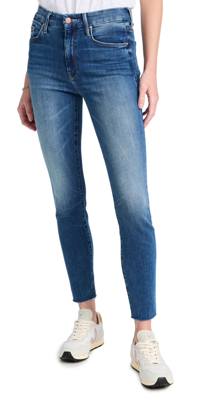 Shop Mother The Looker Ankle Fray Jeans In Healing Jar
