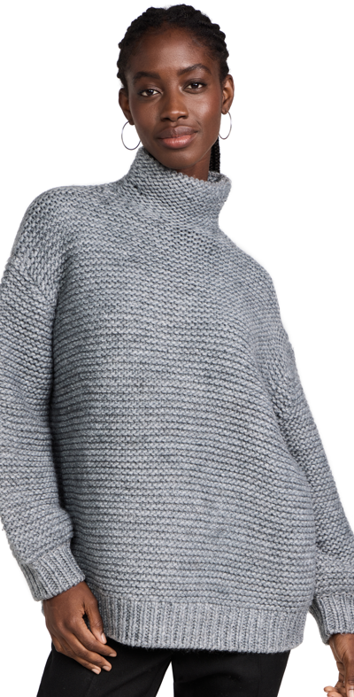 Shop Proenza Schouler White Label Chunky Knit Turtleneck In Grey Melange
