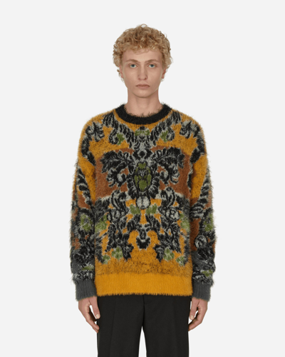 Aries Fleur Woven-graphic Knitted Jumper In Multicolor