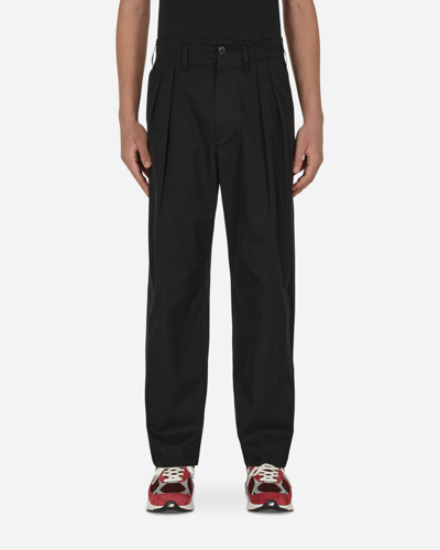 Auralee Super Fine Wool Cotton Twill Trousers In Black | ModeSens