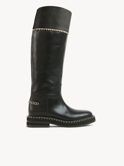 Shop Chloé Noua Tube Boot Black Size 7.5 100% Calf-skin Leather