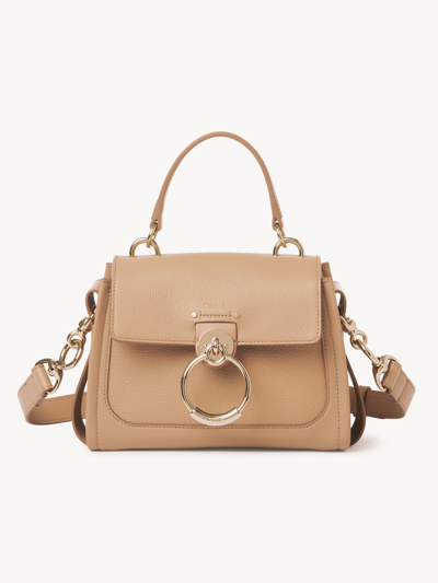 CHLOÉ MINI TESS DAY BAG IN GRAINED & SOFT LEATHER BROWN SIZE ONESIZE 100% CALF-SKIN LEATHER 