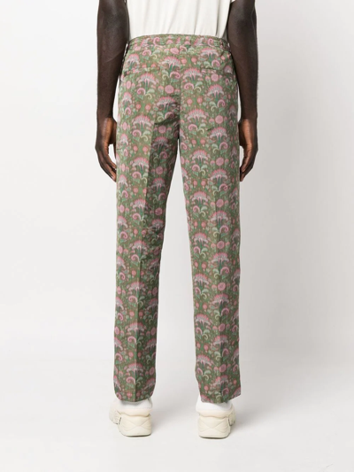 Shop Soulland Graphic-print Trousers In Green