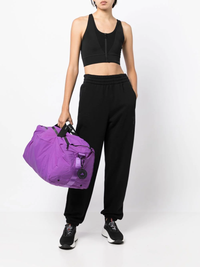 Shop Adidas By Stella Mccartney Logo-strap Lightweight Duffle Bag In Purple