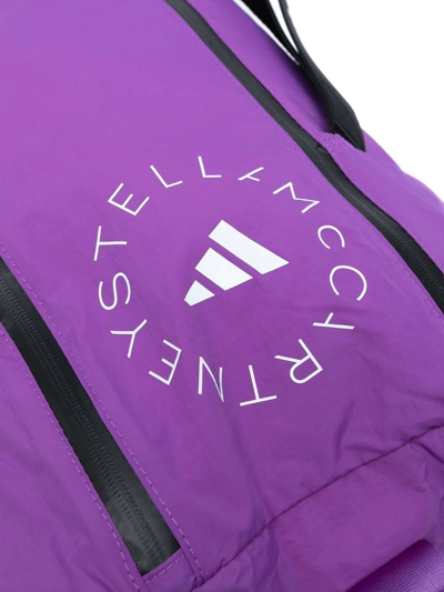 Shop Adidas By Stella Mccartney Logo-strap Lightweight Duffle Bag In Purple