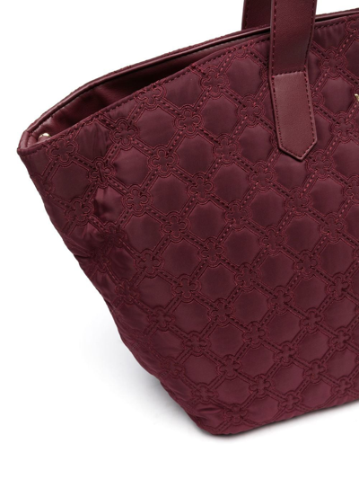 Shop V73 Logo-plaque Quilted Tote Bag In Red