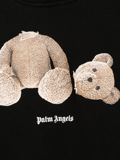 Shop Palm Angels Graphic-print Logo Hoodie In Black