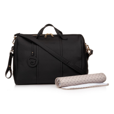 Shop Pasito A Pasito Black Faux Leather Changing Bag (38cm)