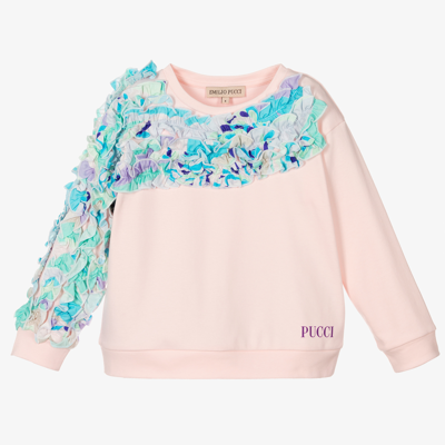 Shop Emilio Pucci Pucci Girls Pink Lilly Sweatshirt
