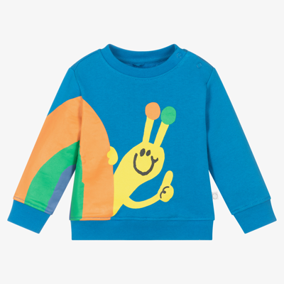 Shop Stella Mccartney Kids Boys Cotton Snail Sweatshirt In Blue