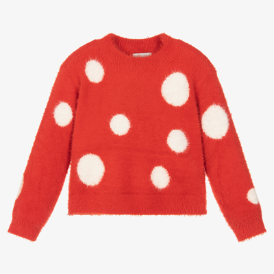 Shop Stella Mccartney Kids Girls Red Knitted Sweater
