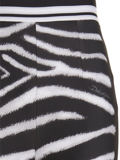 Shop Dolce & Gabbana Zebra Leggings In White/black