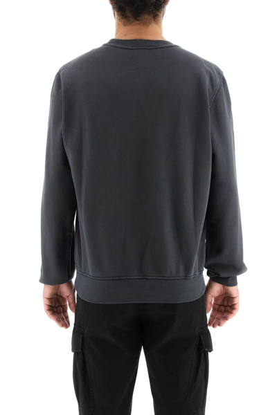Shop Diesel Bleached Logo Sweatshirt In Grey