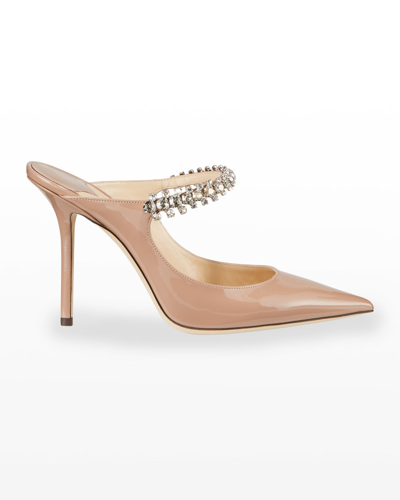 Shop Jimmy Choo Bing Patent Crystal-strap High-heel Pumps In Balletpink