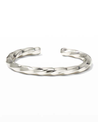 Shop David Yurman Men's Cable Edge Cuff Bracelet, 8mm In Silver