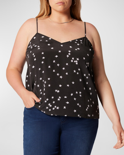 Shop Equipment Plus Size Layla Star-print Silk Cami In True Black And Na