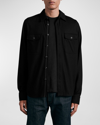 Shop Rag & Bone Men's Jack Icon Wool Sport Shirt In Black