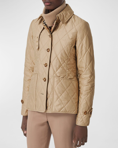 Shop Burberry Fernleigh Diamond Quilted Jacket In New Chino
