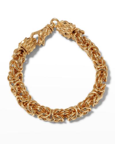 Shop Emanuele Bicocchi Men's Byzantine Chain Bracelet In Gold