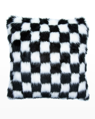 Shop Mackenzie-childs Fab Fur Check Pillow - 20"
