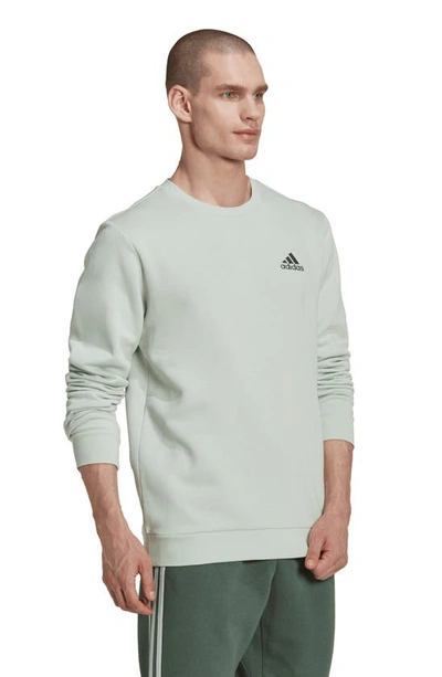 Shop Adidas Originals Feel Cozy Sweatshirt In Linen Green/ Green Oxide
