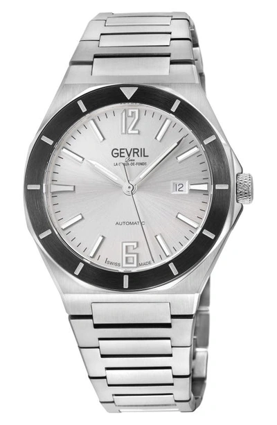 Shop Gevril High Line Automatic Bracelet Watch, 43mm In Silver