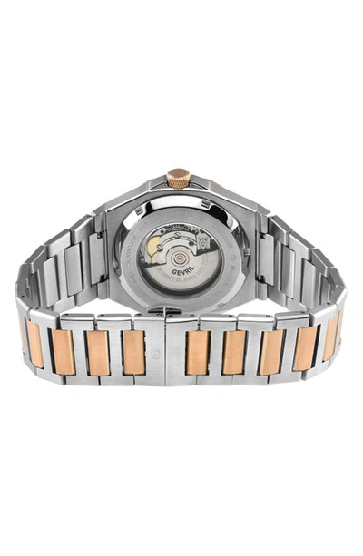 Gevril Men's High Line Automatic Watch Stainless Steel Case, Top Ring In Brown Sapphire Crystal, Two Toned In Two Tone