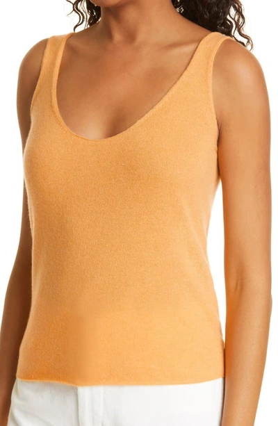 Shop Vince Cashmere Scoop Neck Tank In Light Tangelo