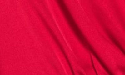 Renee C V-neck Solid Satin Top In Red