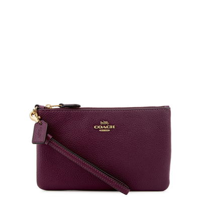 Shop Coach Small Purple Pebbled Leather Pouch