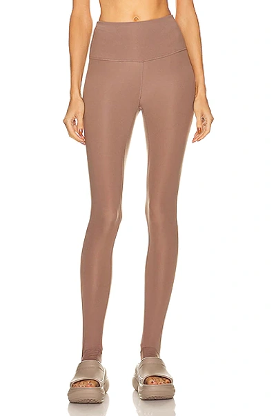 Shop Varley Let's Move High Rise Stirrup Legging In Deep Taupe
