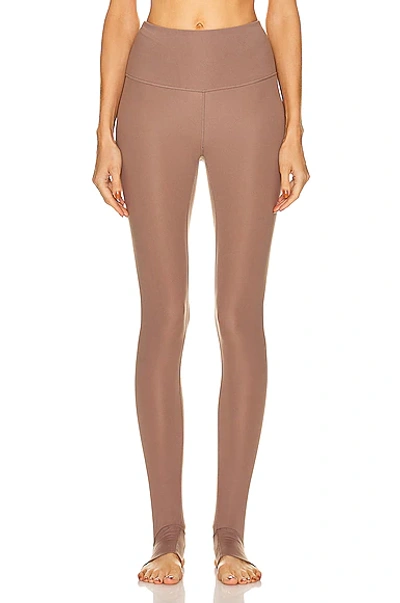 Shop Varley Let's Move High Rise Stirrup Legging In Deep Taupe