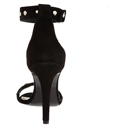 Shop Maje Falba Suede Heeled Sandals In Black