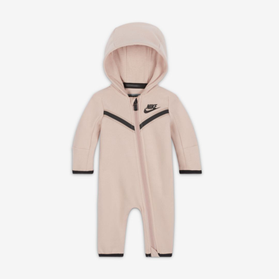 Shop Nike Sportswear Tech Fleece Baby (0-9m) Full-zip Coverall In Pink