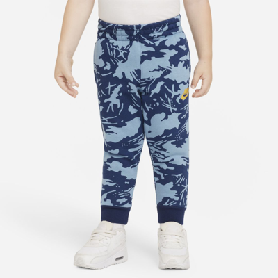 Shop Nike Toddler Club Camo Fleece Pants In Cerulean