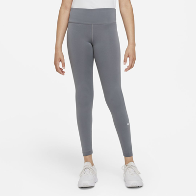 Shop Nike Dri-fit One Big Kids' (girls') Leggings In Grey