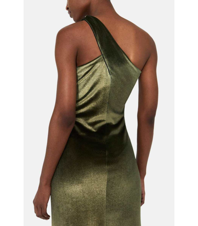 Shop Galvan Off Kilter Gown In Olive Green