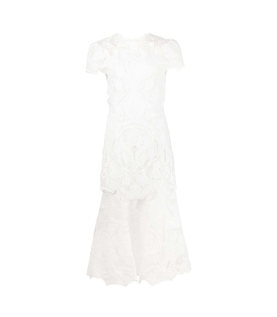 Shop Jonathan Simkhai Signature Laura Lace Midi Dress In White